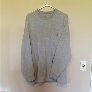 EUC Carhartt Heather Gray Long Sleeve Pocket Tee